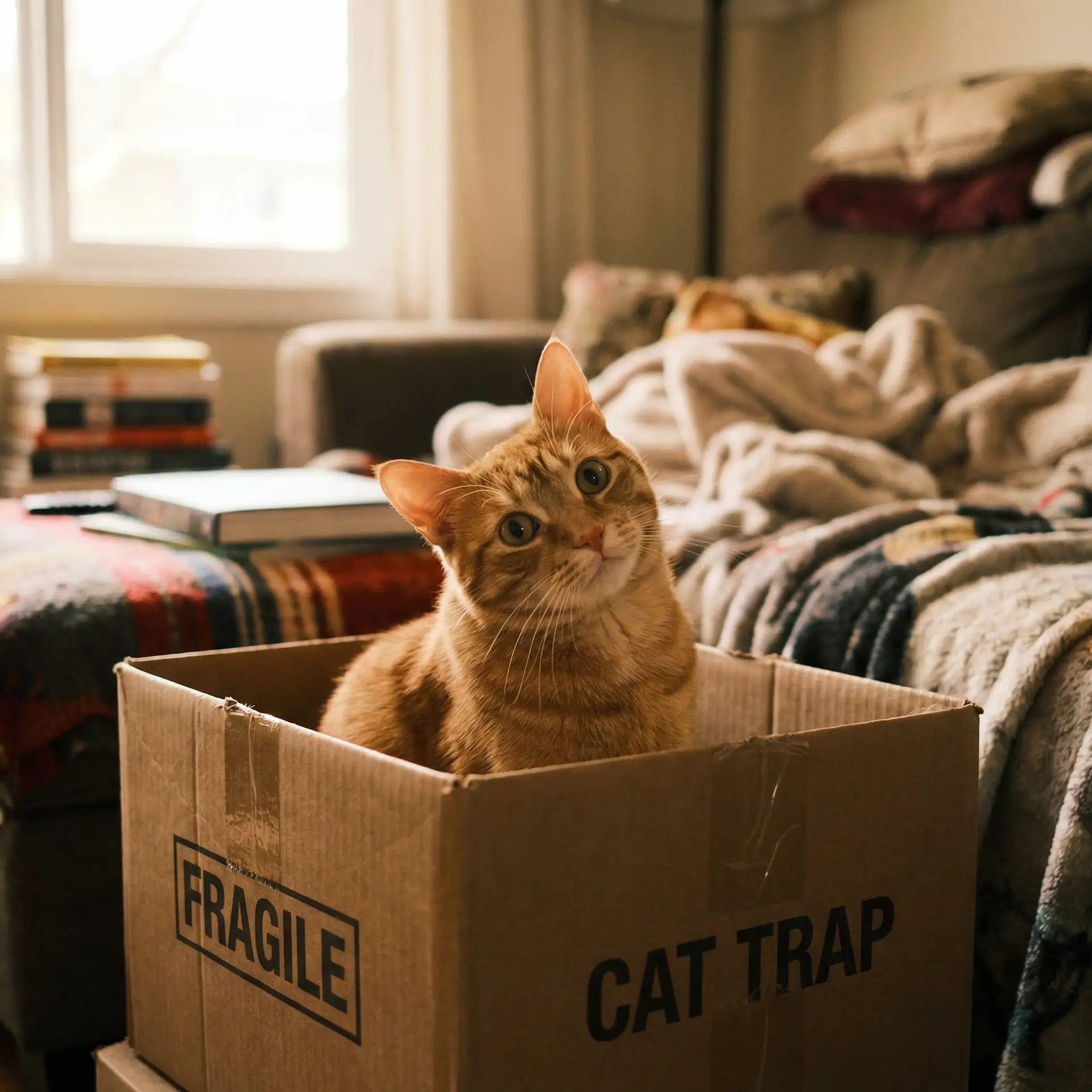 橘猫躲在纸箱里 - 色五月第二季